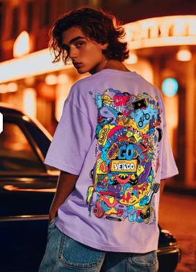 Down Shoulder Printed