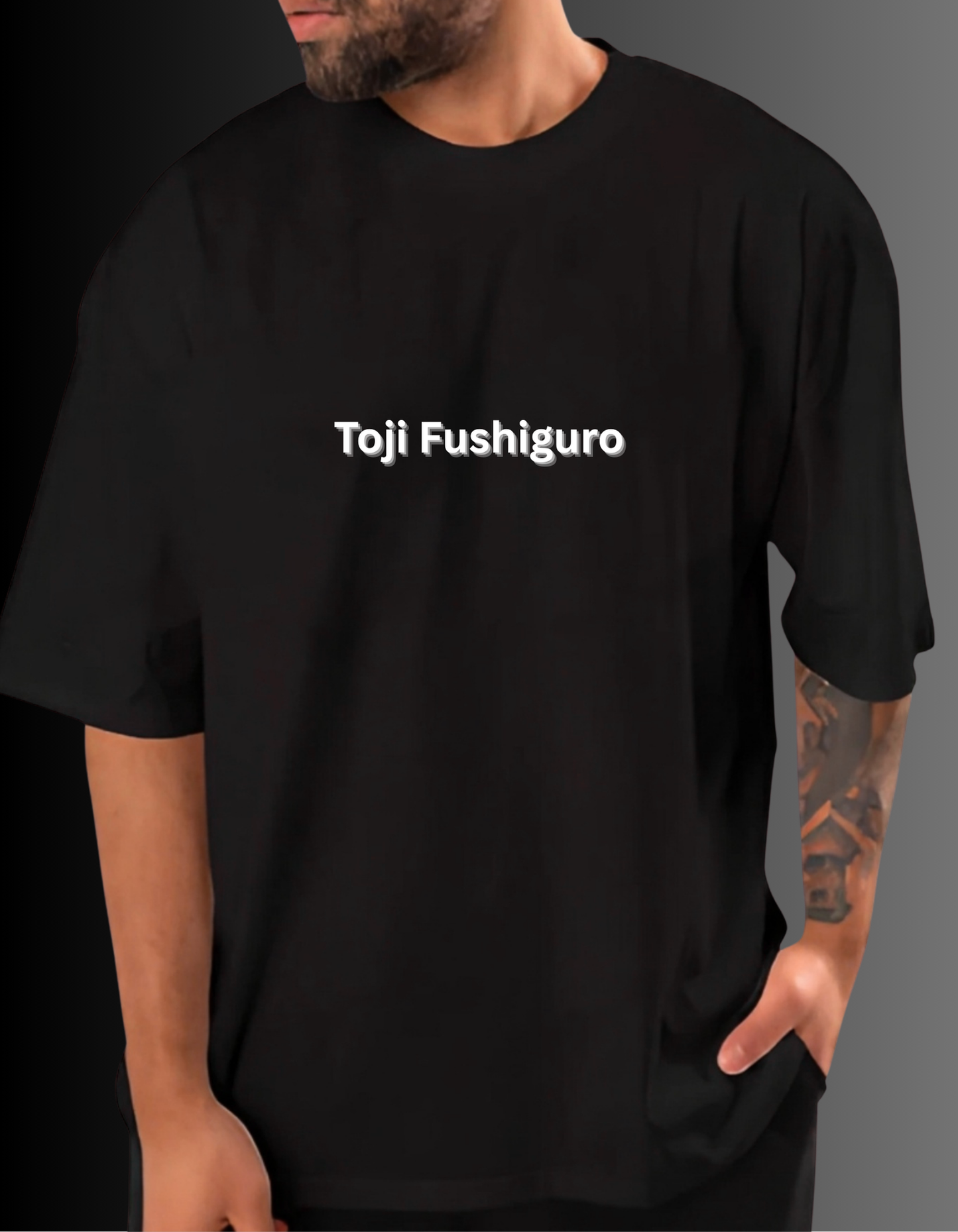 Toji Fushiguro Cursed Flames Oversized Black T-Shirt