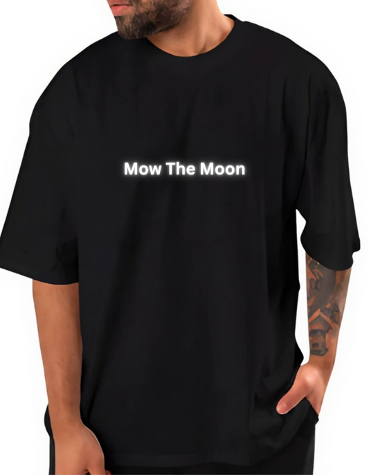 Astronaut "Mow The Moon" Oversized Graphic T-Shirt – Black