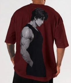 Anime Fighter Oversized Graphic T-Shirt