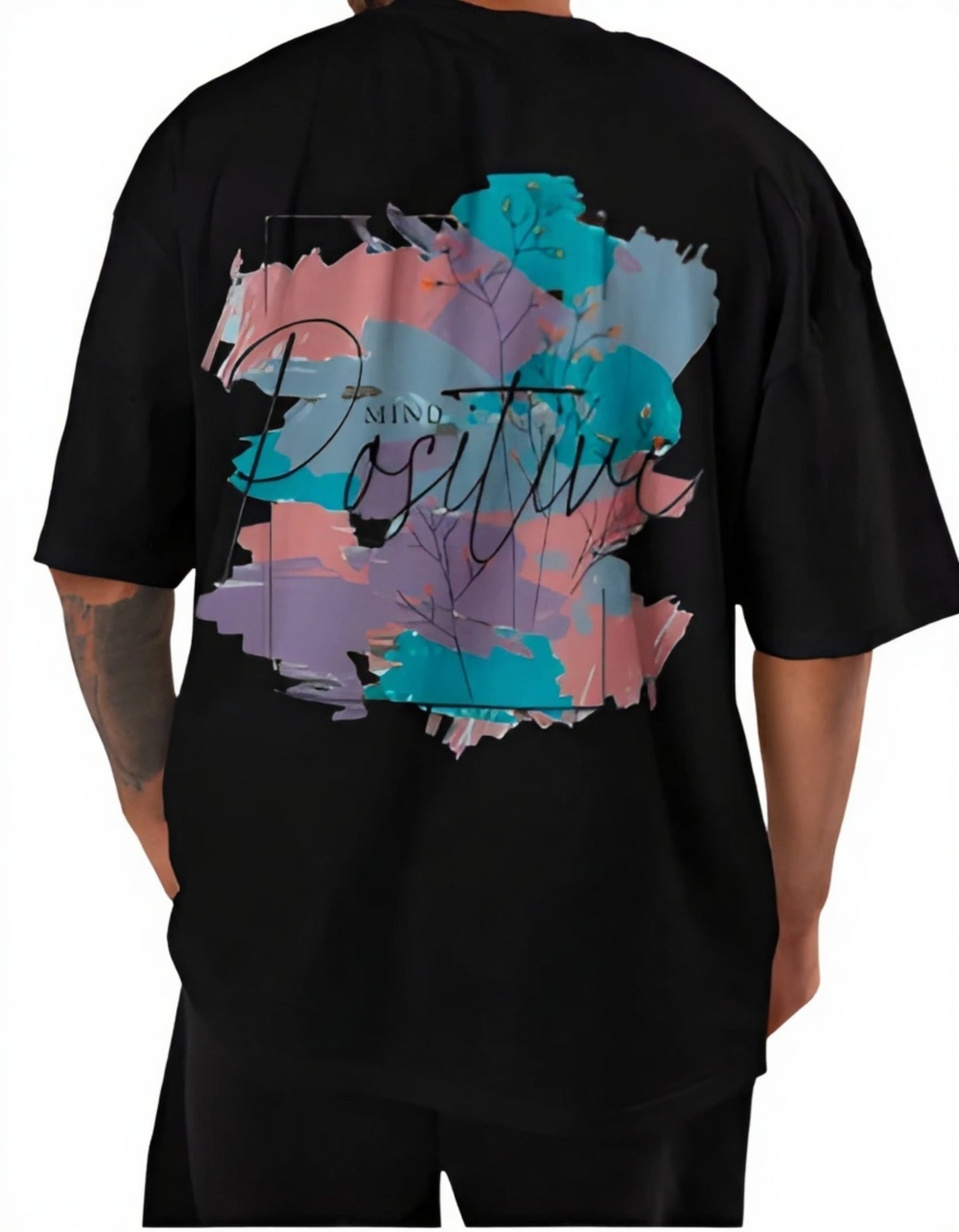 Positive Mind Oversized Graphic T-Shirt