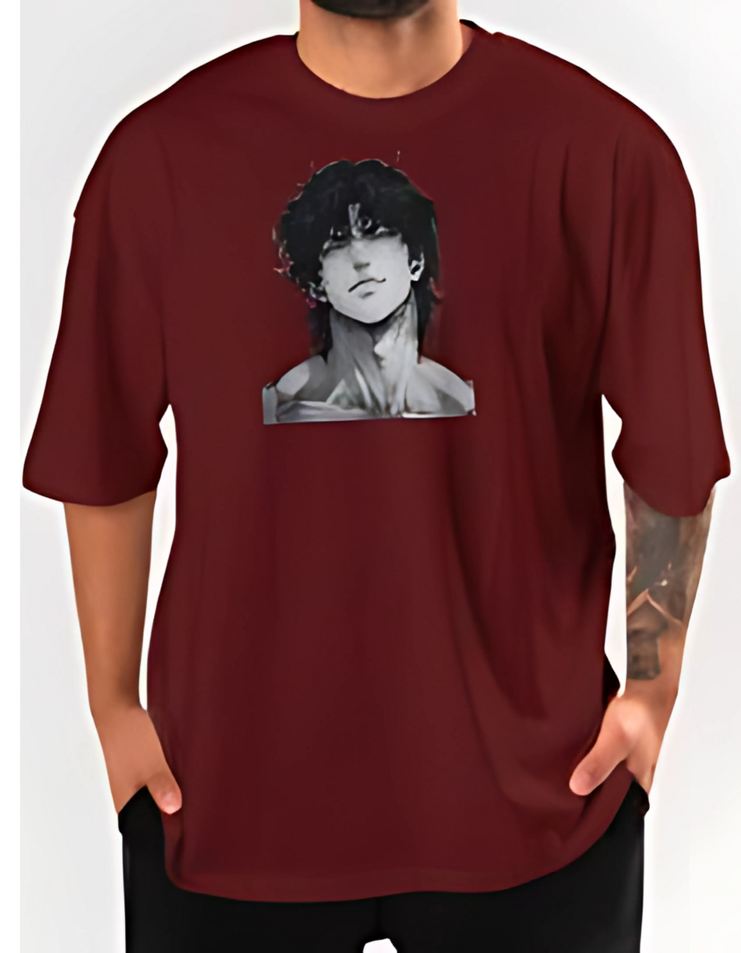 Anime Fighter Oversized Graphic T-Shirt