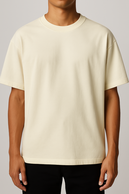 Earthwear  – Drop Shoulder Plain T-Shirt (Cream White)