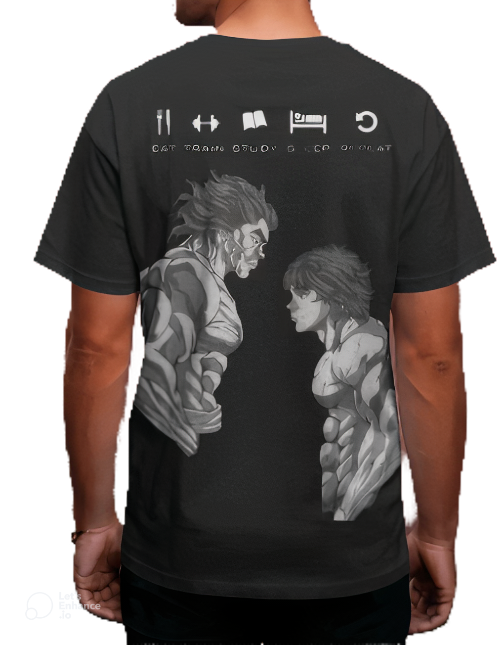 BAKI vs YUJIRO  Oversized Black T-Shirt
