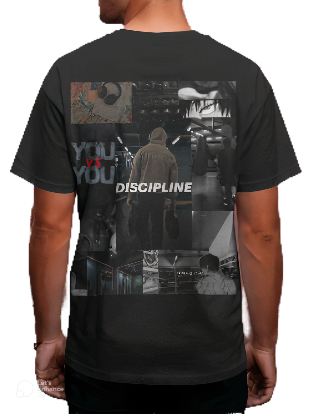 Men’s Motivational Back Print T-Shirt – “DISCIPLINE"