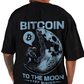 Bitcoin "To The Moon – Keep Mining" Oversized Graphic T-Shirt – Black