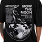 Astronaut "Mow The Moon" Oversized Graphic T-Shirt – Black