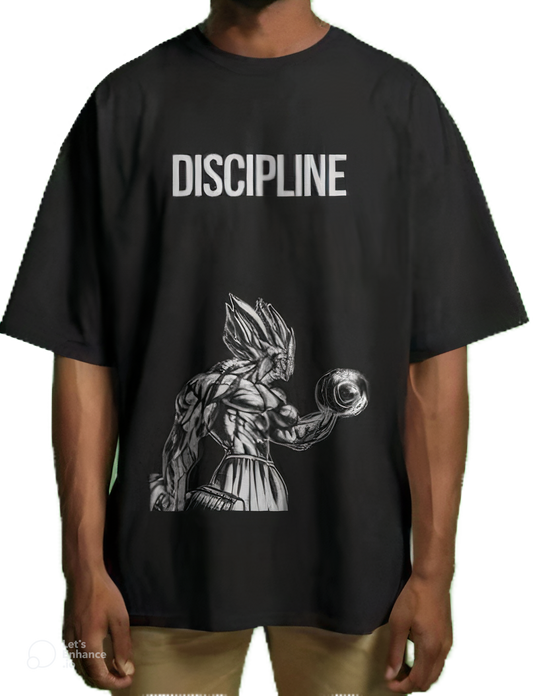 Men’s Oversized Graphic Tee – “Discipline"
