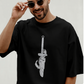 "Left It All Behind" Oversized Black T-Shirt